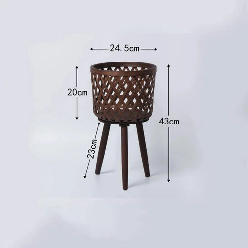 Hand-woven rattan flower pot for green plants - vue 13 sur 12