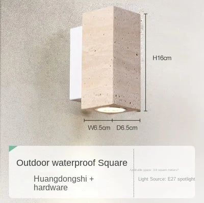 Wabi sabi travertine LED decorative indoor wall light - vue 10 sur 10