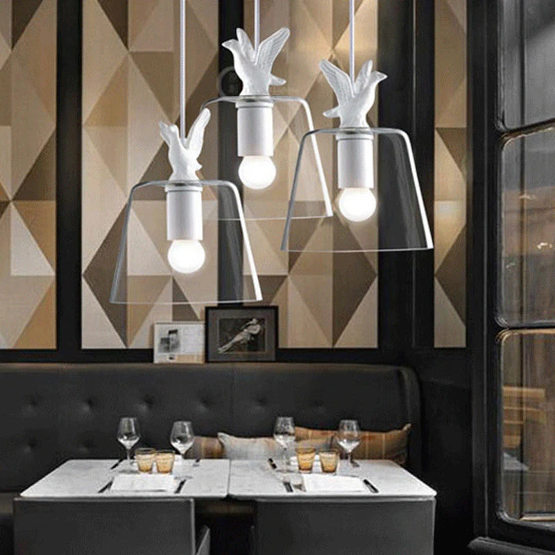 Modern decorative glass chandelier duck bird style - vue 3 sur 7