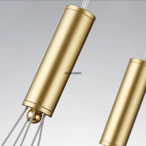Nordic minimalist glass designer chandelier with LED - vue 5 sur 10