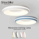 Nordic LED macaron circular ceiling light for modern home lighting