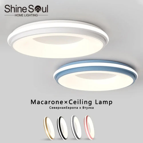Nordic LED macaron circular ceiling light for modern home lighting