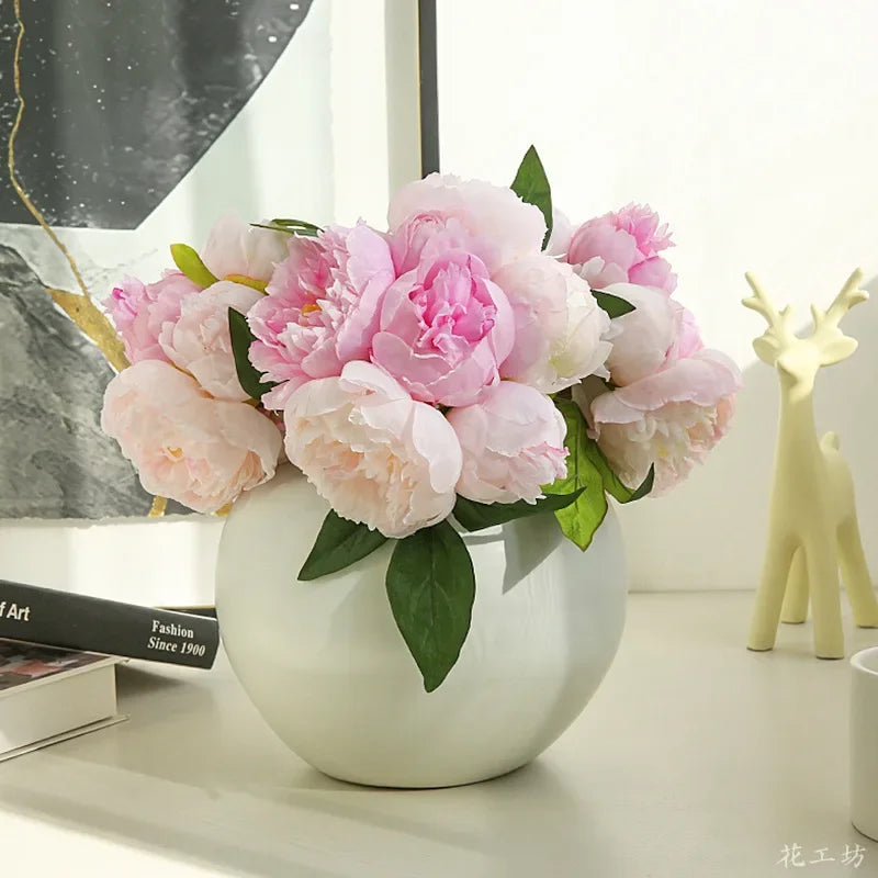 Silk peony bouquet for elegant interior decoration