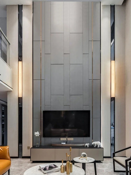 Modern marble and copper wall light for interior decoration - vue 3 sur 9