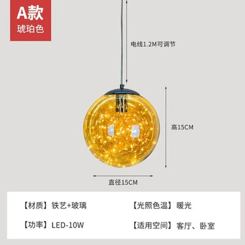 Nordic glass star chandelier for modern decor - vue 22 sur 24