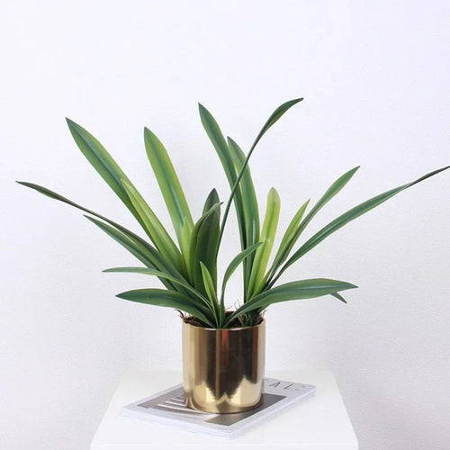 Artificial clivia leaves in soft rubber for indoor decoration - vue 7 sur 9