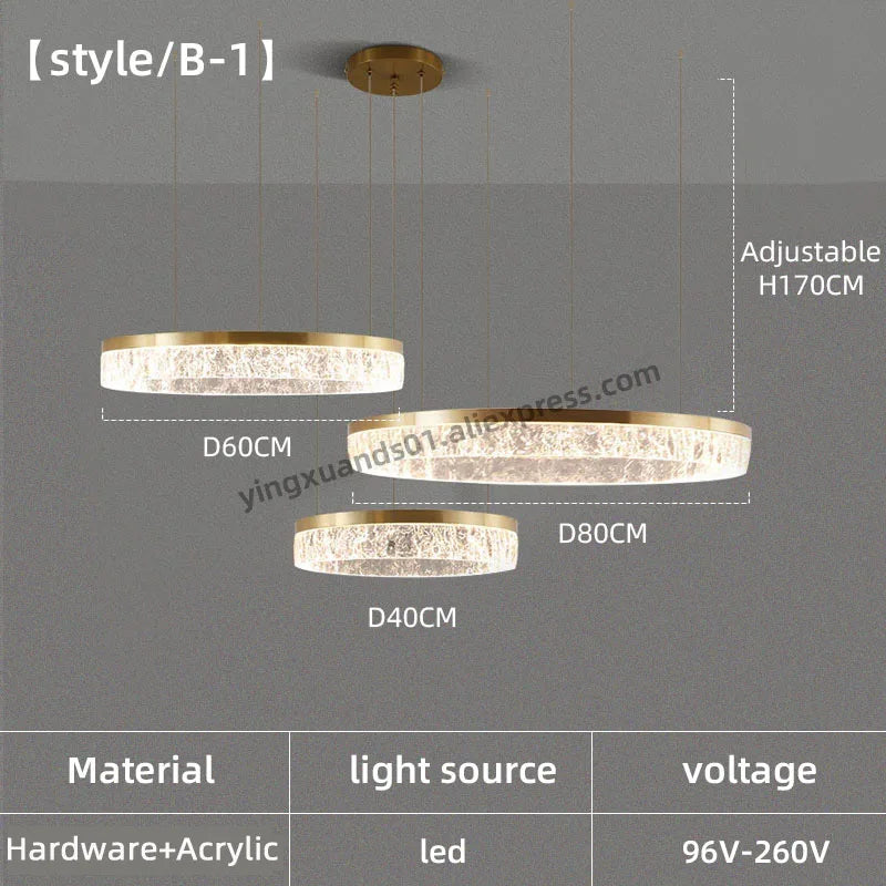 Modern circular ring chandelier for interior decoration - vue 10 sur 11