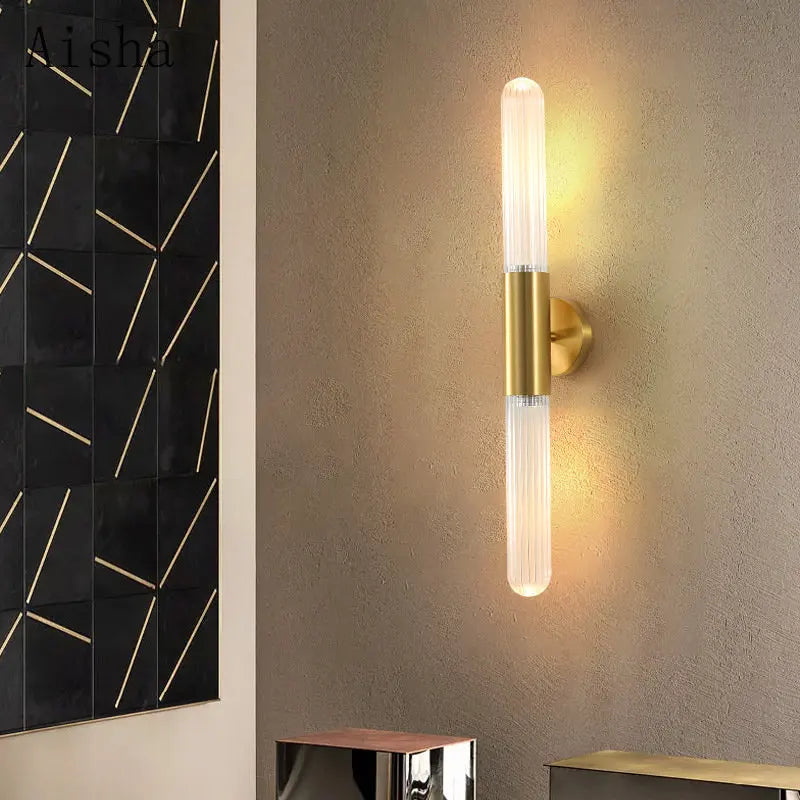 Modern minimalist glass wall light