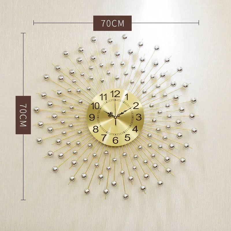 European design silent metal creative wall clock - vue 9 sur 9