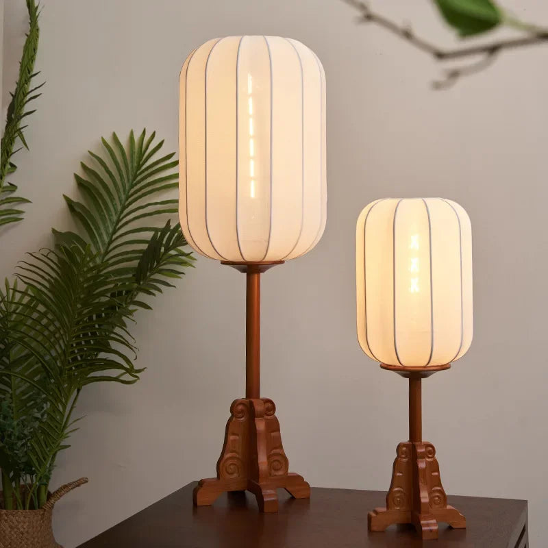 Vintage solid wood Chinese floor lamp indoor decorative lighting