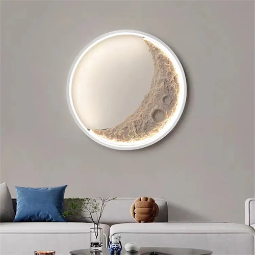Decorative dimmable LED moon wall light - vue 5 sur 15