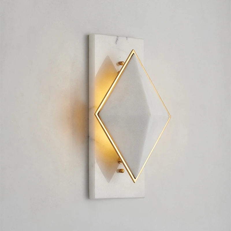applique murale losange en marbre style célébrité led moderne - vue 5 sur 18