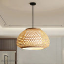Hand-knitted bamboo chandelier decorative pendant for home