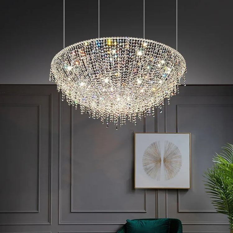 Luxury crystal boat pendant modern decorative lighting