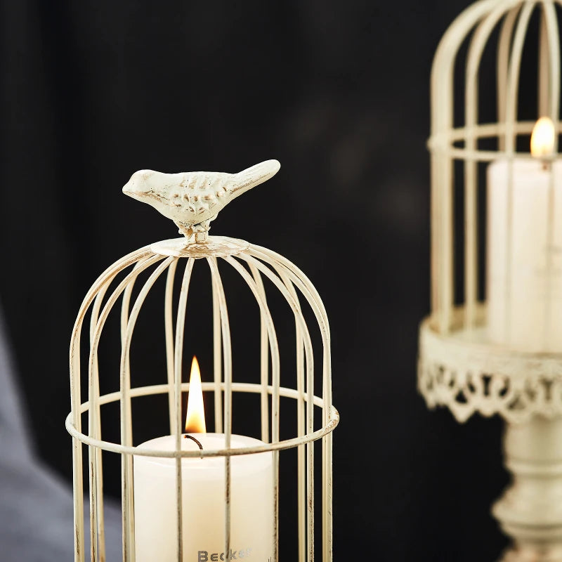 retro birdcage chandelier for romantic dinner and wedding - vue 4 sur 12