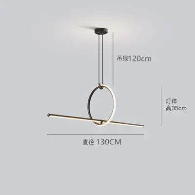 Modern minimalist LED pendant light with remote control for indoor use