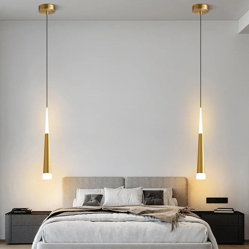 Modern long tube LED pendant light for luxury interior décor