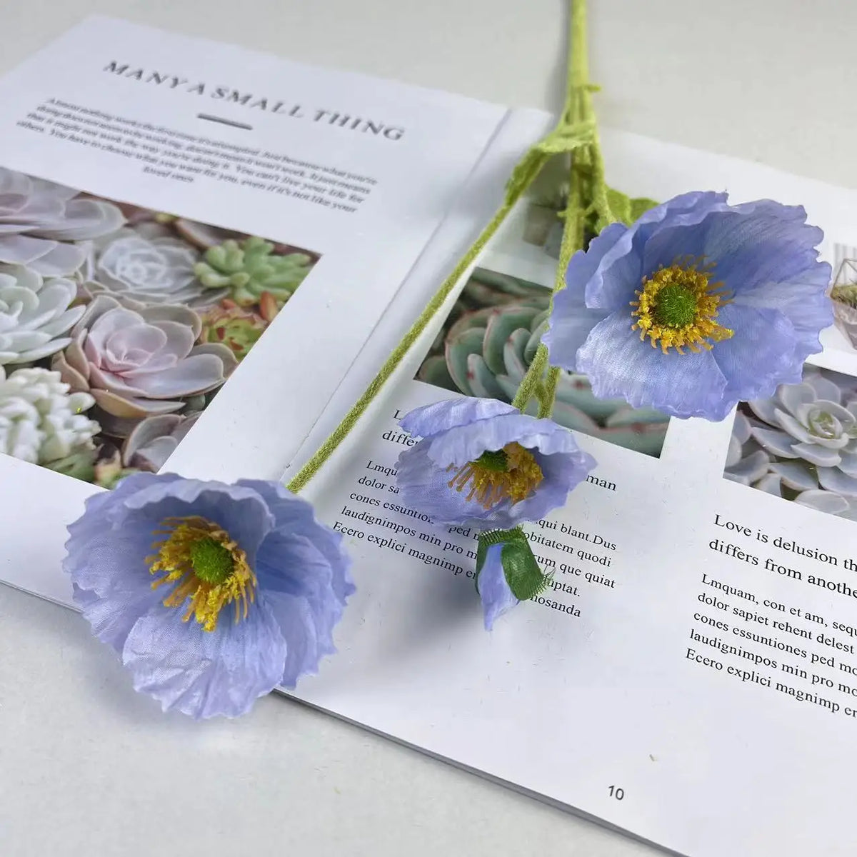 Artificial silk poppy flowers for decoration and events