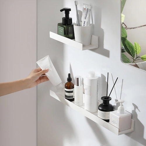 no-drill wall shelf for shower storage - vue 3 sur 7