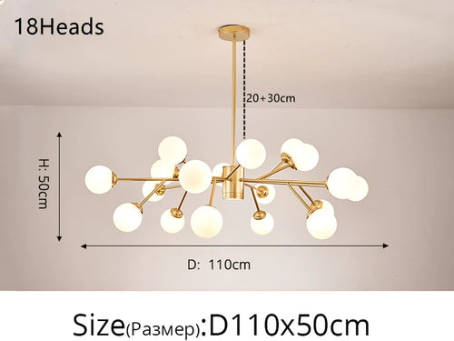 Nordic glass chandelier magic bean designer home decor