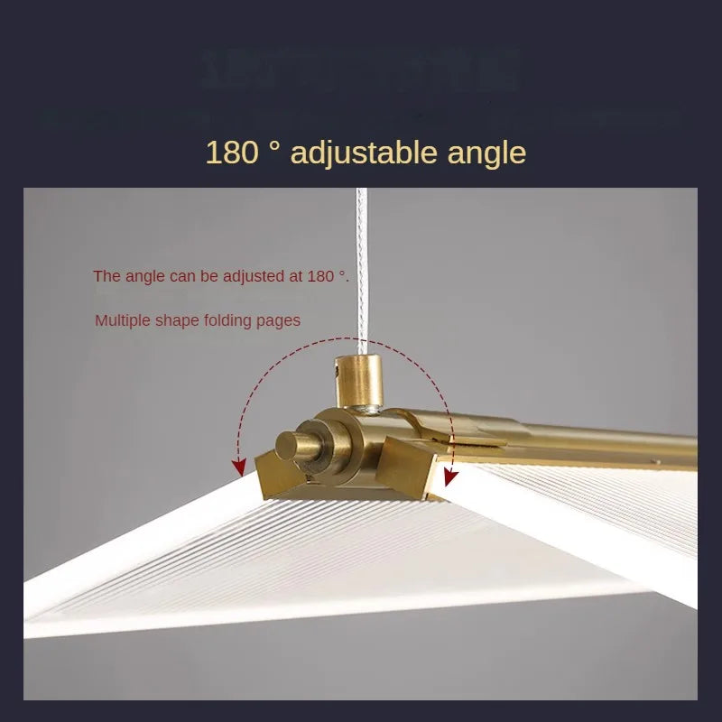 Minimalist rectangular adjustable angle chandelier - vue 4 sur 13
