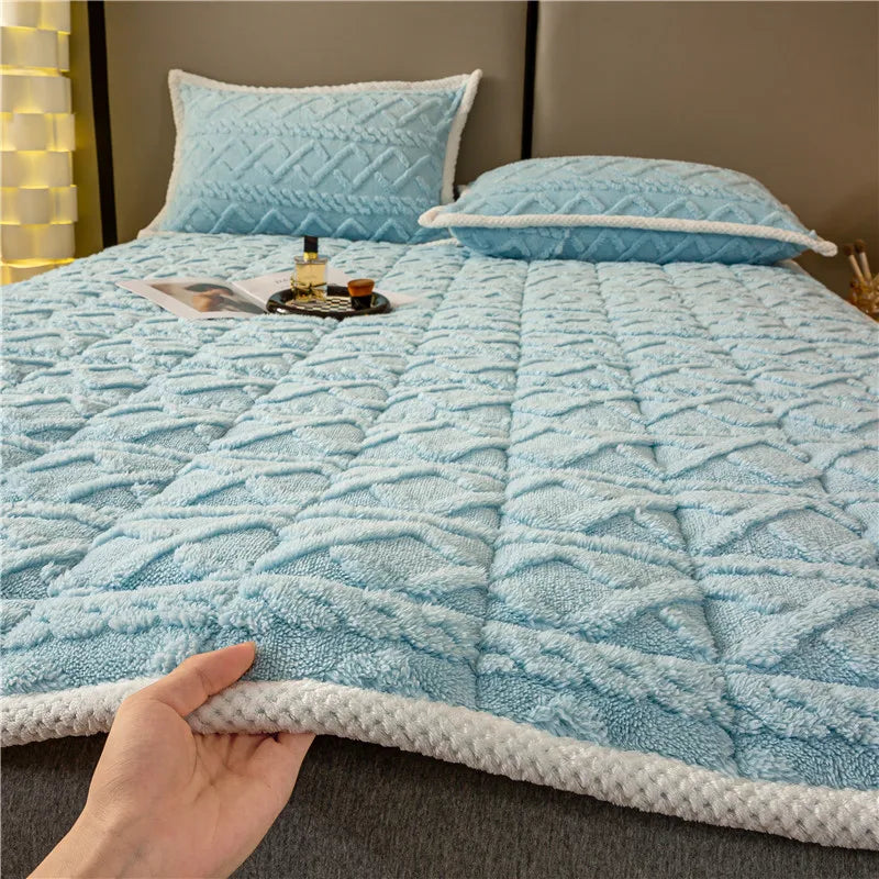 soft winter lambskin velvet mattress topper for students - vue 10 sur 12
