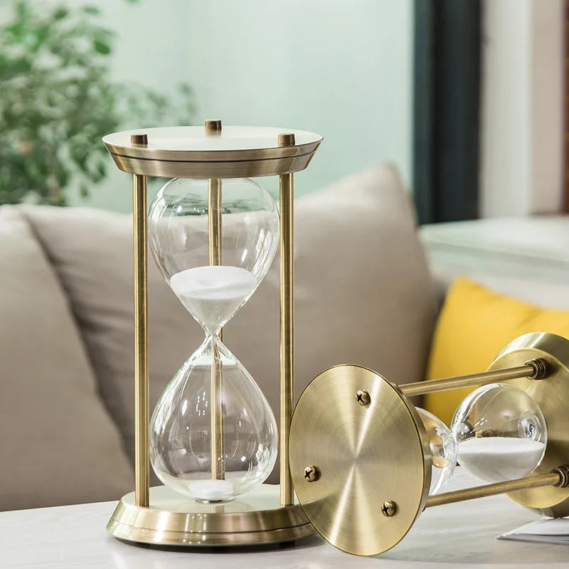 vintage nordic metal hourglass for craft decoration