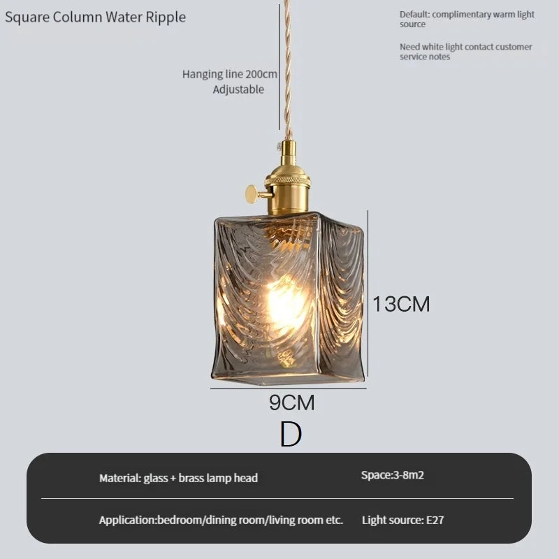 Vintage Edison chandelier with crystal glass shade for bar or loft - vue 18 sur 22