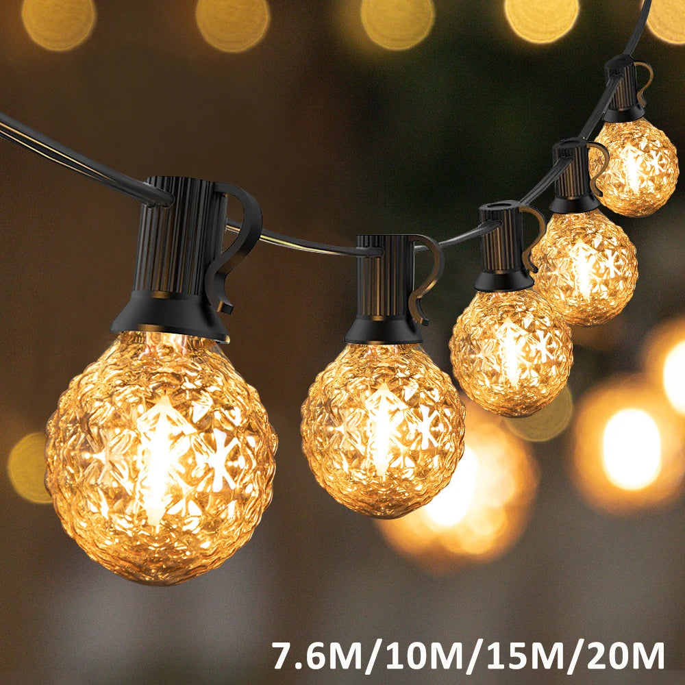 Connectable outdoor decorative string lights for garden and Christmas