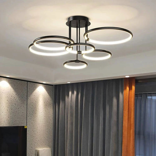 Black and gold LED ceiling light - vue 5 sur 14
