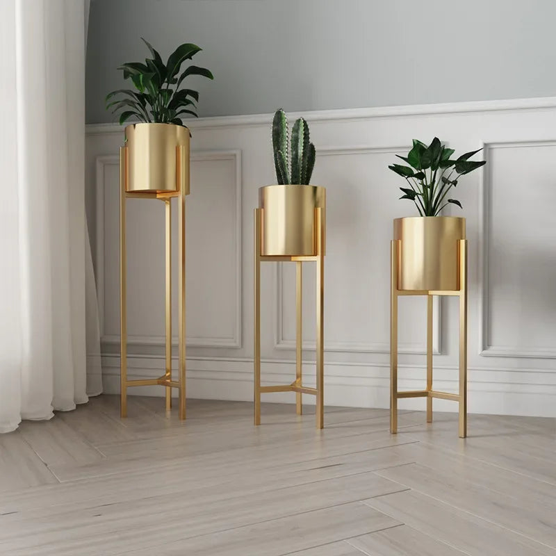 golden iron flower stand for home decor