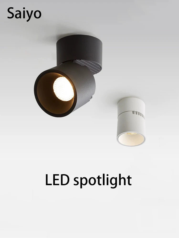 Foldable anti-glare LED spot light with COB technology, surface mounted
