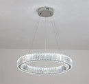 Modern round crystal LED chandelier with dimmable light