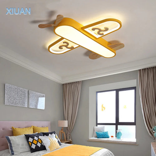 Children's suspended LED wall lights in wood and metal - vue 5 sur 18