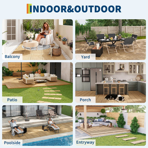 Acacia wood 12x12 inch non-slip interlocking deck tiles - vue 8 sur 8