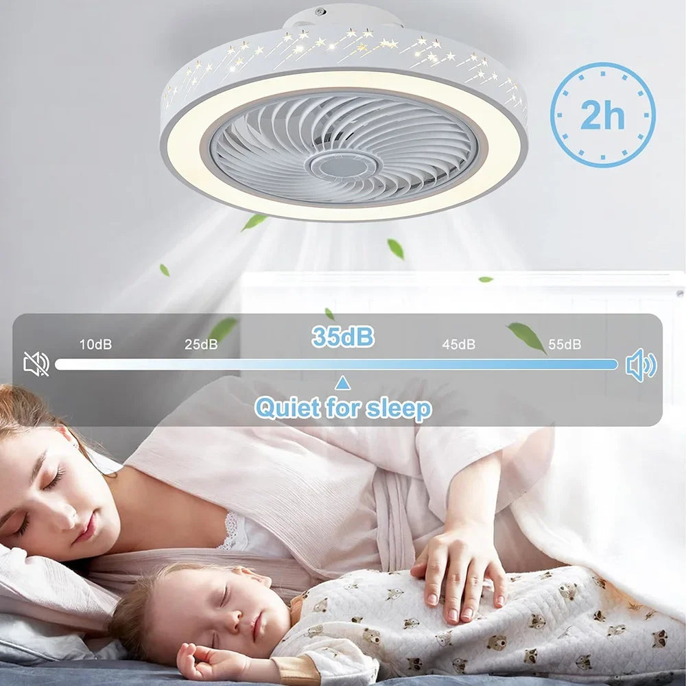 Dimmable LED ceiling light with 6 speeds and remote control modern - vue 3 sur 7