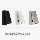 Rotating LED wall light with switch and USB port