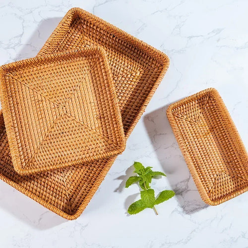 woven rattan basket for storage and craft decoration - vue 2 sur 9