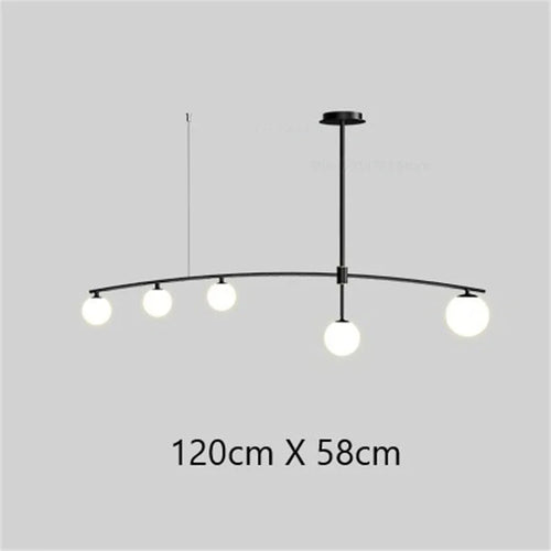 Modern LED glass chandelier Youlaike for living room and kitchen - vue 12 sur 12