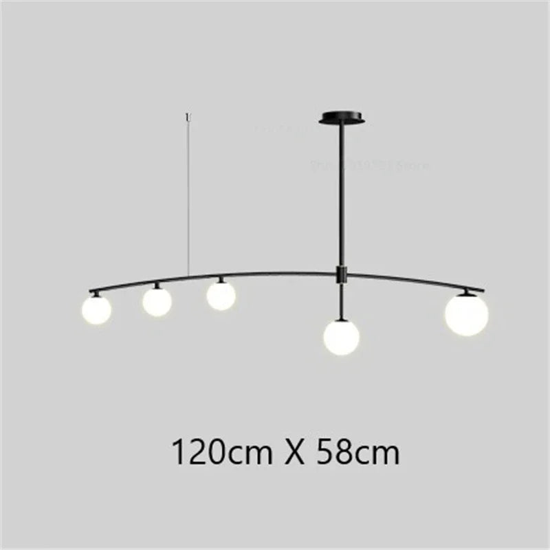 Modern LED glass chandelier Youlaike for living room and kitchen - vue 11 sur 12