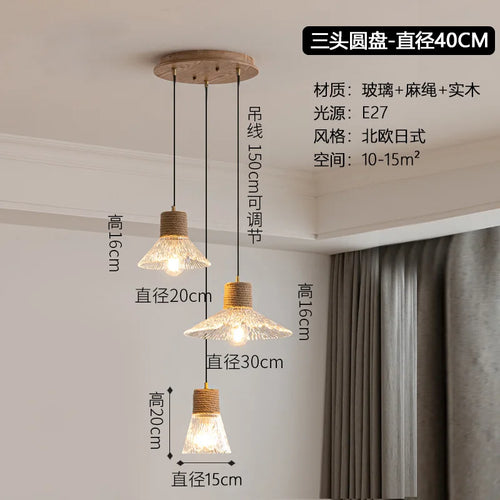 Nordic Japanese three-head creative design indoor pendant light - vue 13 sur 13
