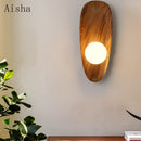 Walnut wood LED wall light