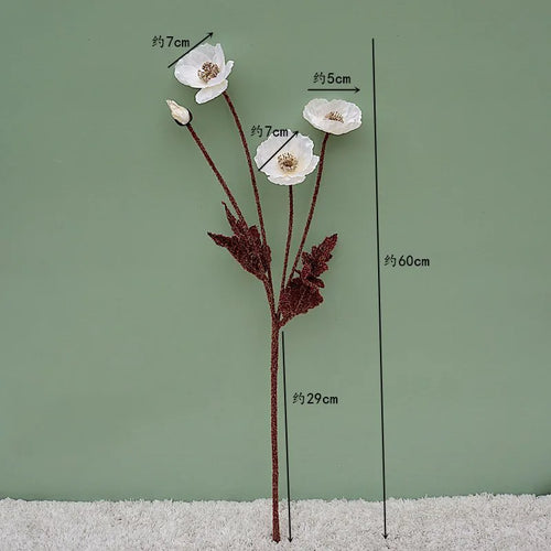 New artificial poppy flower garden decor for parties - vue 7 sur 26