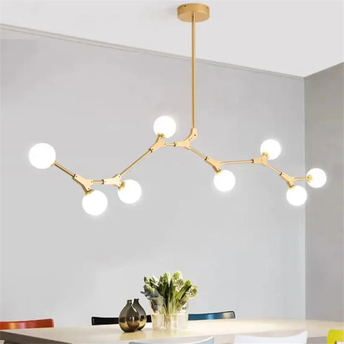Nordic glass design chandelier for elegant lighting - vue 3 sur 12