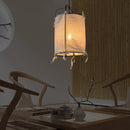 Japanese style iron and linen pendant light for interior decoration