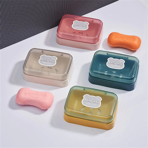 soap dish with lid for dry soap and travel - vue 6 sur 7