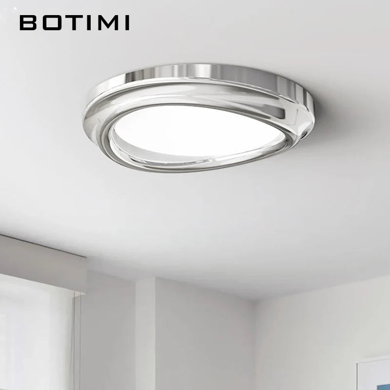 Modern art deco chrome ceiling light