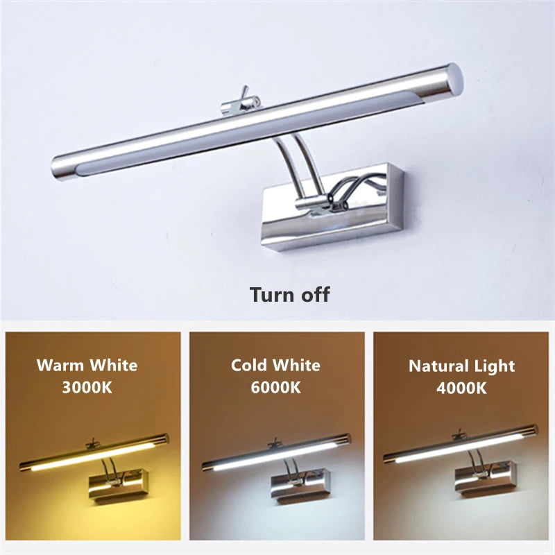 Adjustable LED wall light for mirror and makeup - vue 4 sur 10