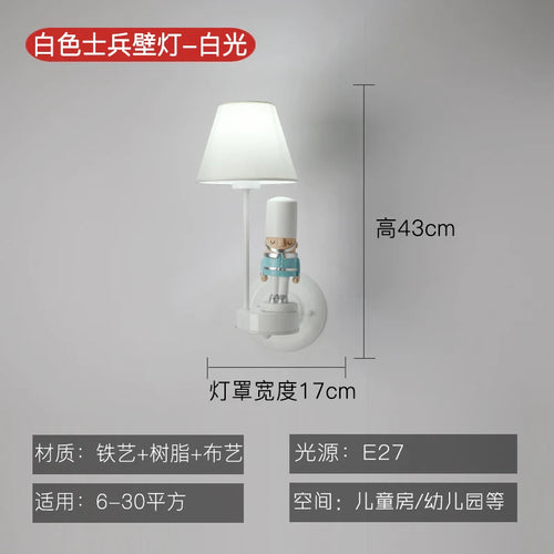 Decorative children's wall light cartoon American soldier - vue 11 sur 11