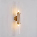Art deco wall light in glass and gold metal with elegant design for interiors